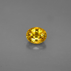 0.73 ct Yellow Grossularite Garnet Gemstone, Grossularite Garnet Gem in Oval Facet Shape for Sale.