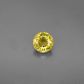 0.61 ct Yellow Grossularite Garnet Gemstone, Grossularite Garnet Gem in Round Facet Shape for Sale.