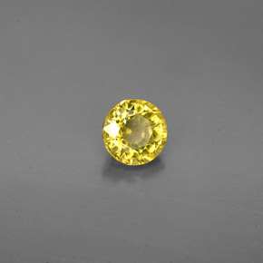 0.61 ct Yellow Grossularite Garnet Stone, Natural Grossularite Garnet in Round Facet Shape for Sale