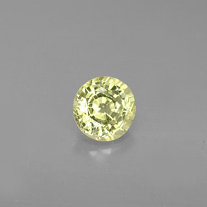 0.58 ct Yellow Grossularite Garnet Gemstone, Grossularite Garnet Gem in Round Facet Shape for Sale.