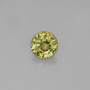 0.62 ct Green Grossularite Garnet Gemstone, Grossularite Garnet Gem in Round Facet Shape for Sale.