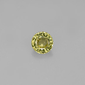 0.43 ct Green Grossularite Garnet Gemstone, Grossularite Garnet Gem in Round Facet Shape for Sale.