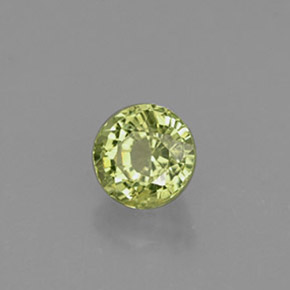 0.50 ct Green Grossularite Garnet Gemstone, Grossularite Garnet Gem in Round Facet Shape for Sale.