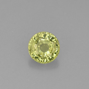 0.40 ct Green Grossularite Garnet Gemstone, Grossularite Garnet Gem in Round Facet Shape for Sale.