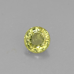 0.37 ct Green Grossularite Garnet Gemstone, Grossularite Garnet Gem in Round Facet Shape for Sale.