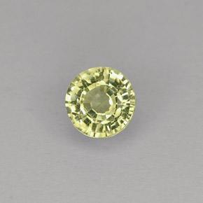0.35 ct Green Grossularite Garnet Gemstone, Grossularite Garnet Gem in Round Facet Shape for Sale.