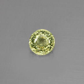 0.40 ct Green Grossularite Garnet Gemstone, Grossularite Garnet Gem in Round Facet Shape for Sale.