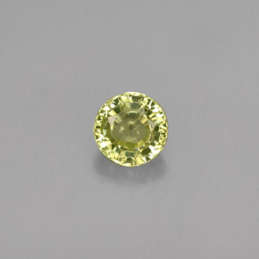 0.39 ct Green Grossularite Garnet Gemstone, Grossularite Garnet Gem in Round Facet Shape for Sale.