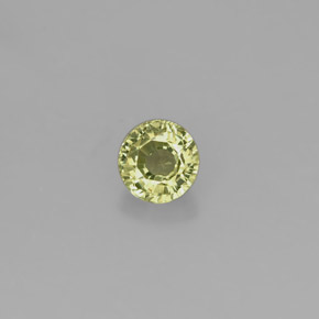 0.46 ct Green Grossularite Garnet Gemstone, Grossularite Garnet Gem in Round Facet Shape for Sale.
