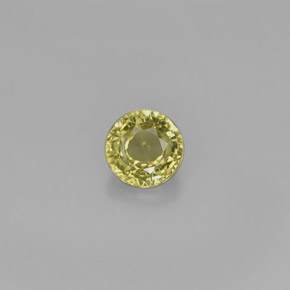 0.54 ct Green Grossularite Garnet Gemstone, Grossularite Garnet Gem in Round Facet Shape for Sale.