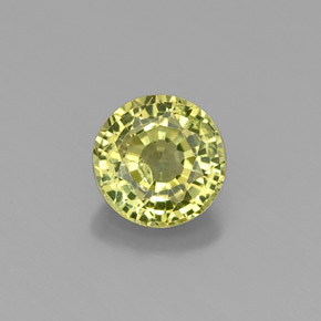 0.54 ct Green Grossularite Garnet Gemstone, Grossularite Garnet Gem in Round Facet Shape for Sale.