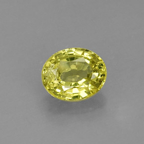 0.53 ct Yellow Grossularite Garnet Gemstone, Grossularite Garnet Gem in Oval Facet Shape for Sale.