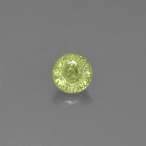 0.55 ct Green Grossularite Garnet Gemstone, Grossularite Garnet Gem in Round Facet Shape for Sale.