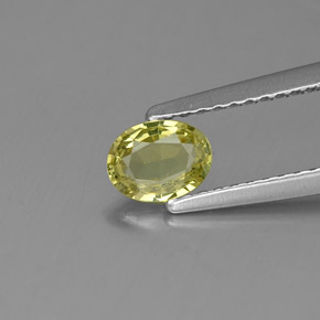 0.45 ct Green Grossularite Garnet Gemstone, Grossularite Garnet Gem in Oval Facet Shape for Sale.