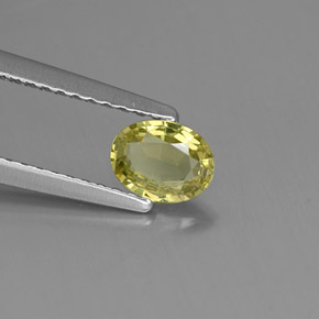 0.45 ct Green Grossularite Garnet Stone, Natural Grossularite Garnet in Oval Facet Shape for Sale