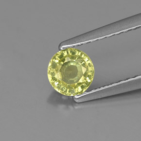 0.46 ct Green Grossularite Garnet Gemstone, Grossularite Garnet Gem in Round Facet Shape for Sale.