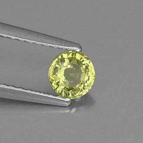 0.46 ct Green Grossularite Garnet Stone, Natural Grossularite Garnet in Round Facet Shape for Sale