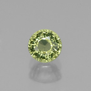 0.61 ct Green Grossularite Garnet Gemstone, Grossularite Garnet Gem in Round Facet Shape for Sale.
