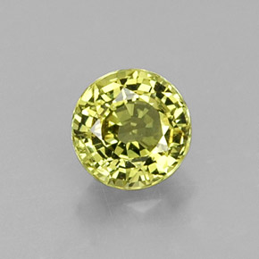 0.47 ct Green Grossularite Garnet Gemstone, Grossularite Garnet Gem in Round Facet Shape for Sale.