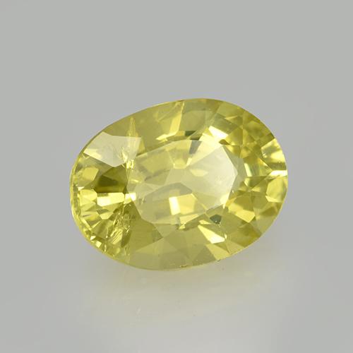 1.41 ct Yellow Grossularite Garnet Stone, Natural Grossularite Garnet in Oval Facet Shape for Sale