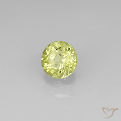 0.71 ct Yellow Grossularite Garnet Stone, Natural Grossularite Garnet in Round Facet Shape for Sale