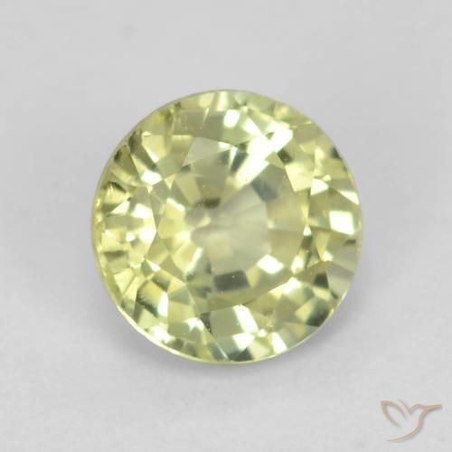 0.66 ct Yellow Grossularite Garnet Stone, Natural Grossularite Garnet in Round Facet Shape for Sale