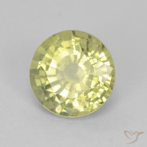 0.65 ct Yellow Grossularite Garnet Stone, Natural Grossularite Garnet in Round Facet Shape for Sale