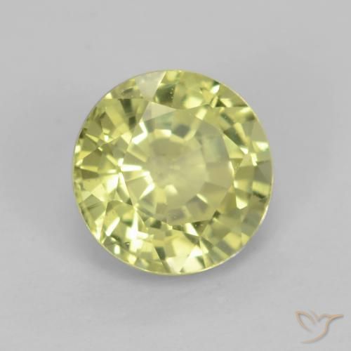 0.65 ct Yellow Grossularite Garnet Stone, Natural Grossularite Garnet in Round Facet Shape for Sale