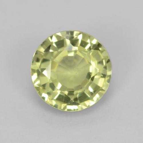 4,9mm Granato grossularia giallo Sfaccettatura rotonda dalla Tanzania, peso di 0,57 ct, pietra preziosa naturale non trattati in purezza VVS-VS, Granato grossularia 1pz - il colore è Limone giallo, durezza Mohs di 6,5 - 7,5 adatto per gioielli da indossare ogni giorno, Photo A