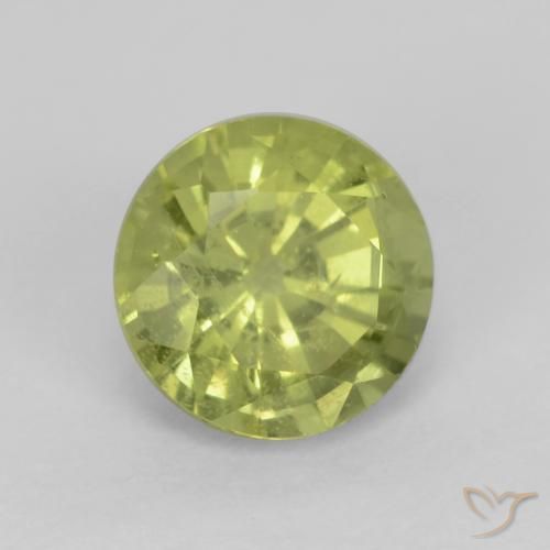 0.67 ct Yellow Grossularite Garnet Stone, Natural Grossularite Garnet in Round Facet Shape for Sale