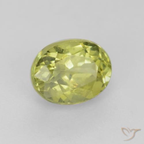 0.66 ct Yellow Grossularite Garnet Stone, Natural Grossularite Garnet in Oval Facet Shape for Sale