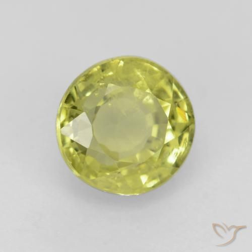 0.70 ct Yellow Grossularite Garnet Stone, Natural Grossularite Garnet in Round Facet Shape for Sale