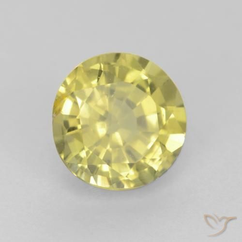 0.60 ct Yellow Grossularite Garnet Stone, Natural Grossularite Garnet in Round Facet Shape for Sale