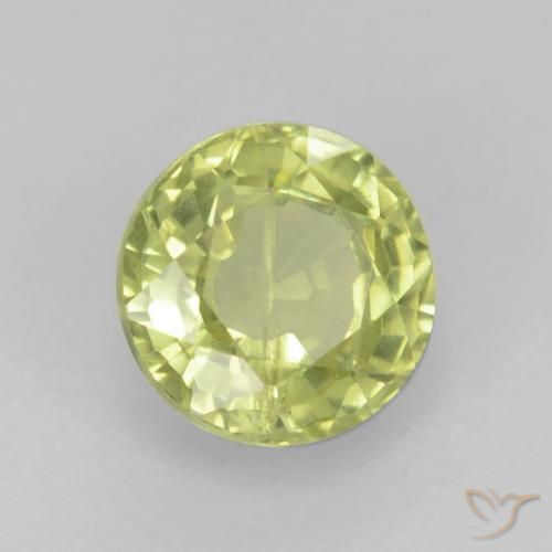 0.70 ct Yellow Grossularite Garnet Stone, Natural Grossularite Garnet in Round Facet Shape for Sale