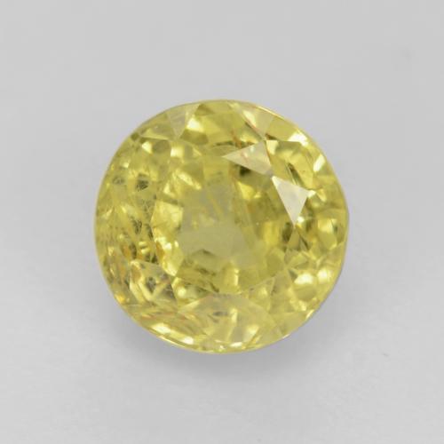 Grenat Grossulaire Jaune round facet 4,9mm de Tanzanie, poids de 0,7 ct, pierre gemme naturelle Non traité de pureté vs-si, 1 pièce de grenat grossularite, couleur : Jaune, dureté de Mohs de 6.5 à 7.5 convient aux bijoux de tous les jours, pierre de sagesse, Photo A