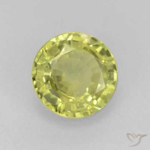 0.58 ct Yellow Grossularite Garnet Stone, Natural Grossularite Garnet in Round Facet Shape for Sale