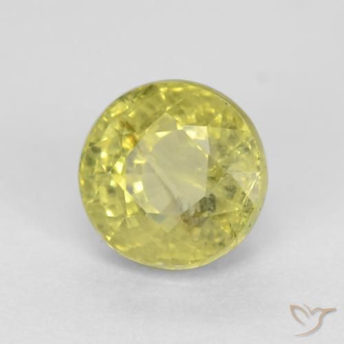 0.70 ct Yellow Grossularite Garnet Stone, Natural Grossularite Garnet in Round Facet Shape for Sale