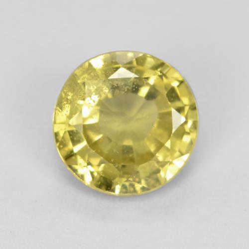 5,1mm gelber Grossular Granat im Rundschliff aus Tansania, Gewicht 0,57 ct, Garantiert echter Edelstein in VS Reinheit, 1 Stück Grossular Granat - die Farbe ist Gelb, Mohs-Härte von 6,5 - 7,5 Geeignet für den täglichen Gebrauch im Schmuck, Photo A