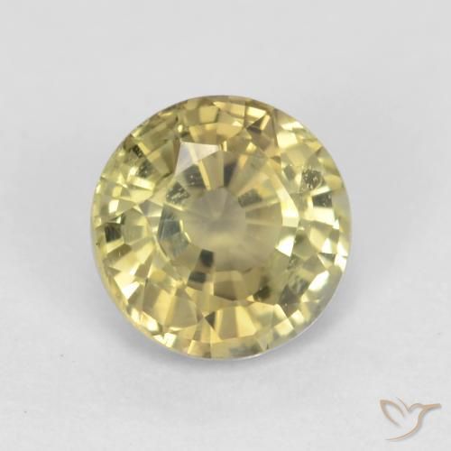 0.65 ct Yellow Grossularite Garnet Stone, Natural Grossularite Garnet in Round Facet Shape for Sale