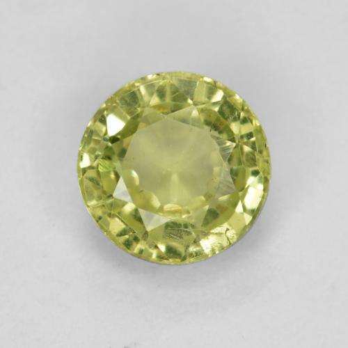 Yellow Green Grossularite Garnet Gem - 0.5ct Round Facet (ID: 557400)