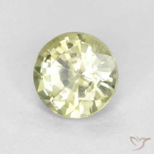 0.56 ct Yellow Grossularite Garnet Stone, Natural Grossularite Garnet in Round Facet Shape for Sale
