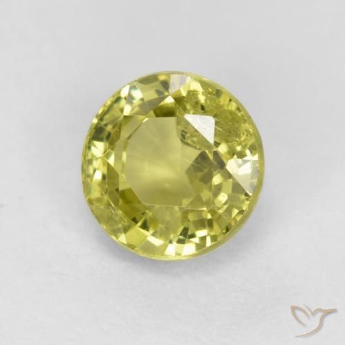 0.54 ct Yellow Grossularite Garnet Stone, Natural Grossularite Garnet in Round Facet Shape for Sale