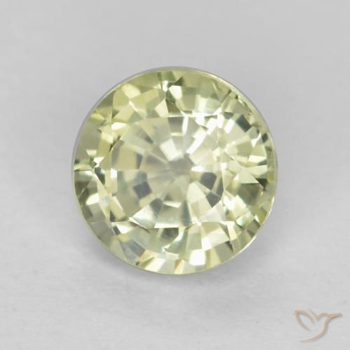 0.63 ct Yellow Grossularite Garnet Stone, Natural Grossularite Garnet in Round Facet Shape for Sale