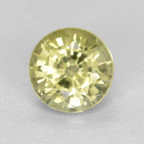 Grenat Grossulaire Jaune Tour 4,9mm de Tanzanie, poids de 0,67 ct, pierre gemme naturelle Non traité de pureté vvs-vs, 1 pièce de grenat grossularite round facet, couleur : Jaune verdâtre, dureté de Mohs de 6.5 à 7.5 convient aux bijoux de tous les jours, pierre de sagesse, Photo A