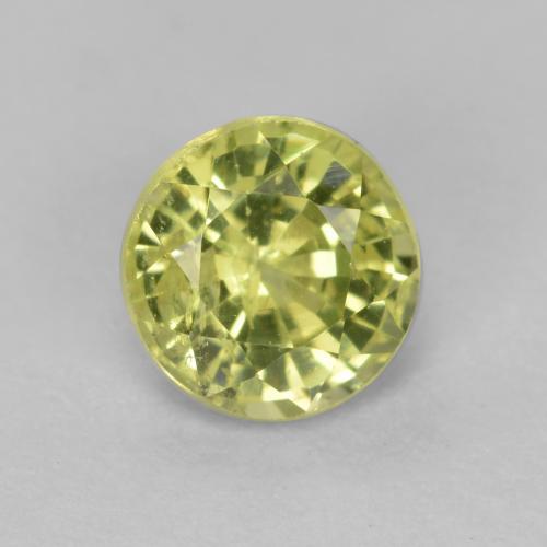 Green Yellow Grossularite Garnet Gem - 0.5ct Round Facet (ID: 557570)