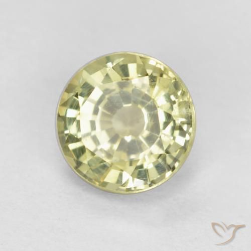 0.59 ct Yellow Grossularite Garnet Stone, Natural Grossularite Garnet in Round Facet Shape for Sale