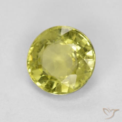 0.54 ct Yellow Grossularite Garnet Stone, Natural Grossularite Garnet in Round Facet Shape for Sale