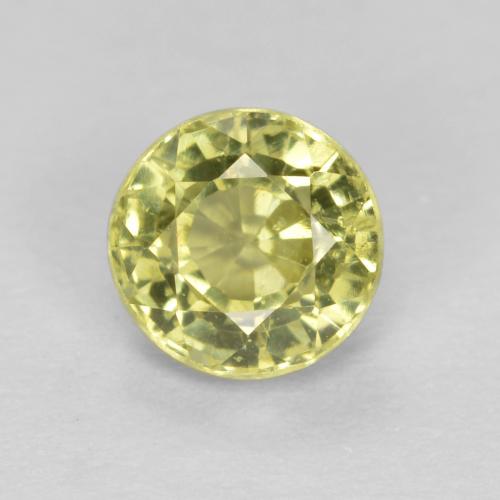 Greenish Yellow Grossularite Garnet Gem - 0.6ct Round Facet (ID: 557581)