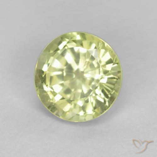 0.55 ct Yellow Grossularite Garnet Stone, Natural Grossularite Garnet in Round Facet Shape for Sale