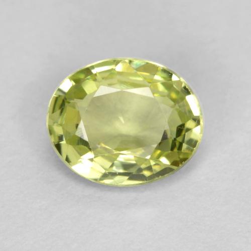 Желто-зеленый Гроссулярит Камень - 0.4ct Фасетный Овал (ID: 557800)